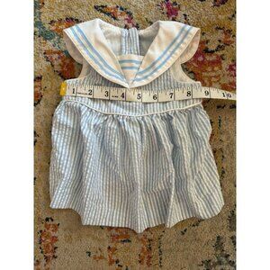 Class club baby 6 months sailor seersucker dress Vintage